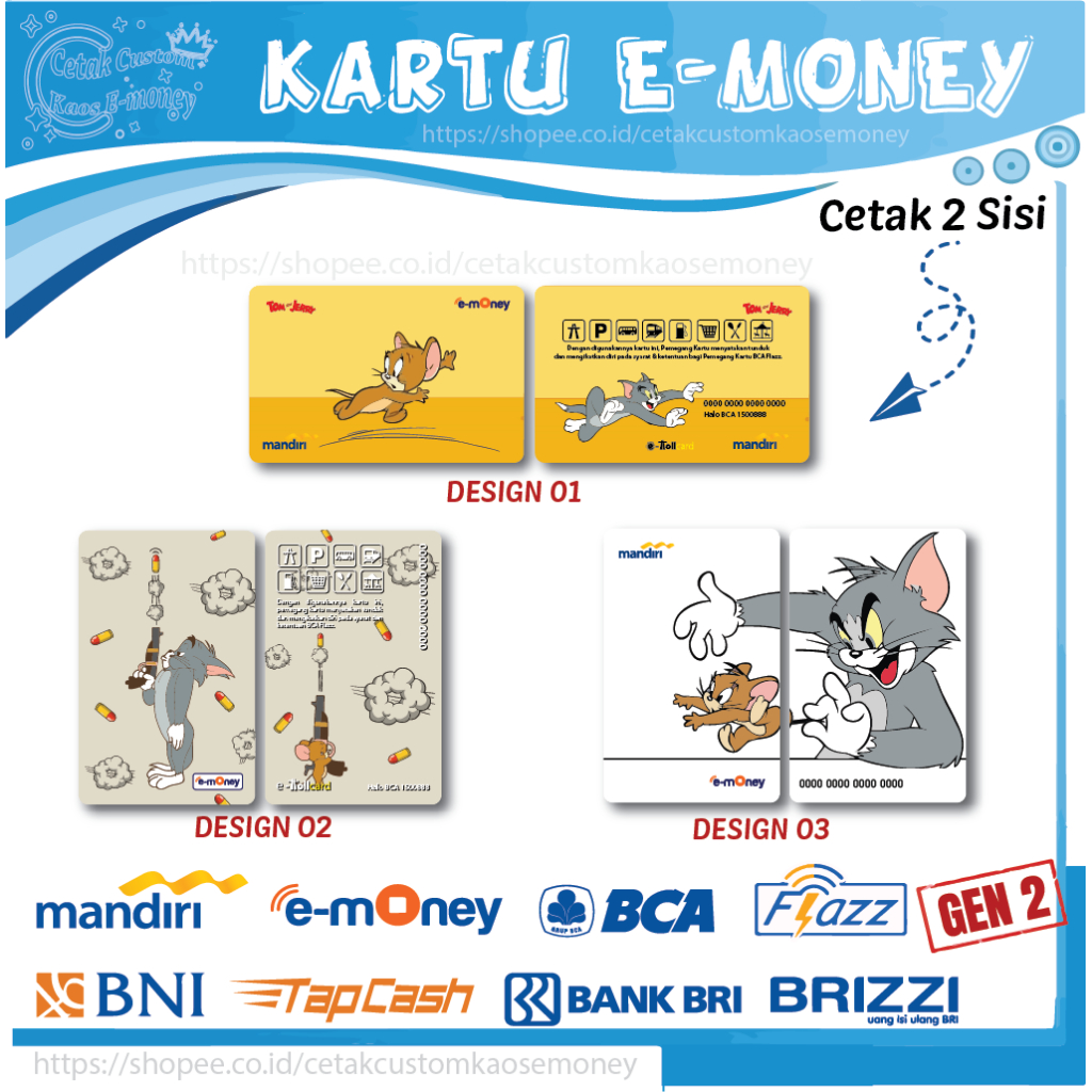 Jual KARTU E MONEY E TOLL KUMPULAN GAMBAR KARTUN TOM & JERRY MANDIRI ...