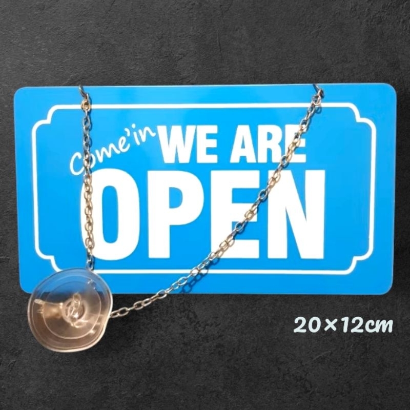 Jual Akrilik sign board OPEN-CLOSED warna biru _ full akrilik 2mm ...