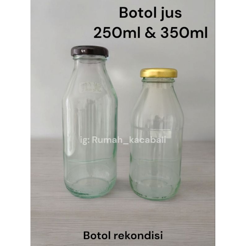 Jual Botol juice 280ml 350ml rekondisi + tutup seng / botol kaca jus ...