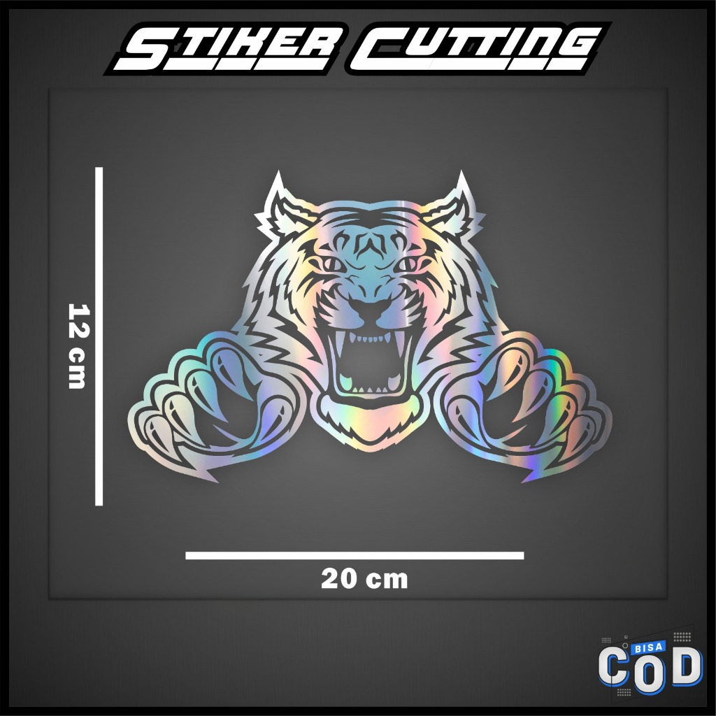 Jual Stiker Sticker Cutting CAKAR HARIMAU Stiker Potong Sticker Cutting ...