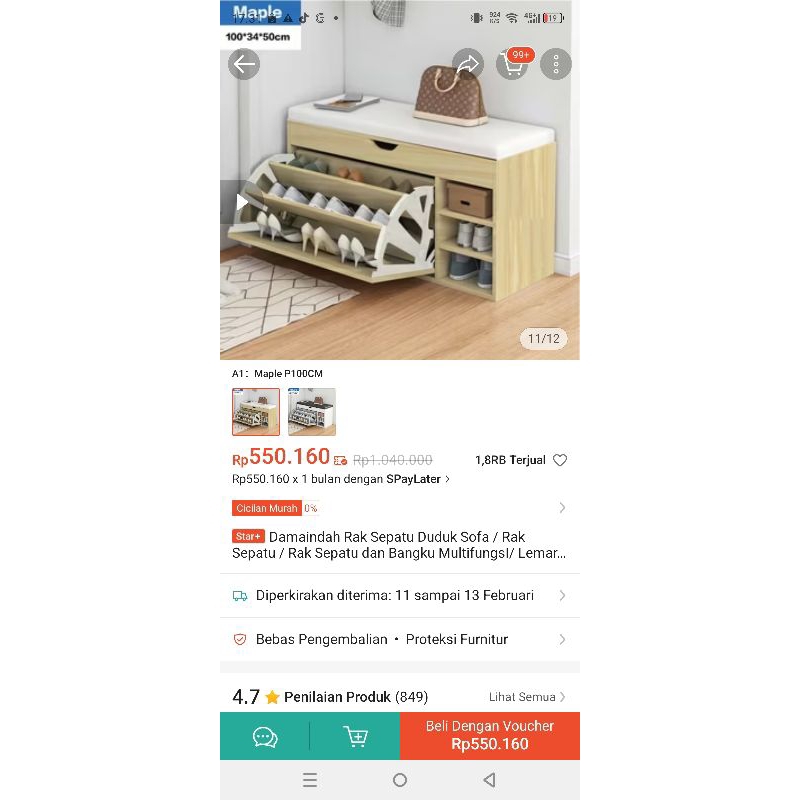 Jual rak sepatu aesthetic coklat/putih(baca deskripsi) | Shopee Indonesia