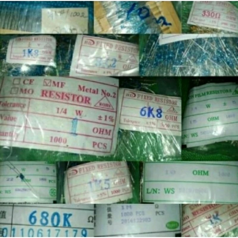 Jual Resistor 1/4 wat 50pcs mohon untuk membaca deskripsi produk ...