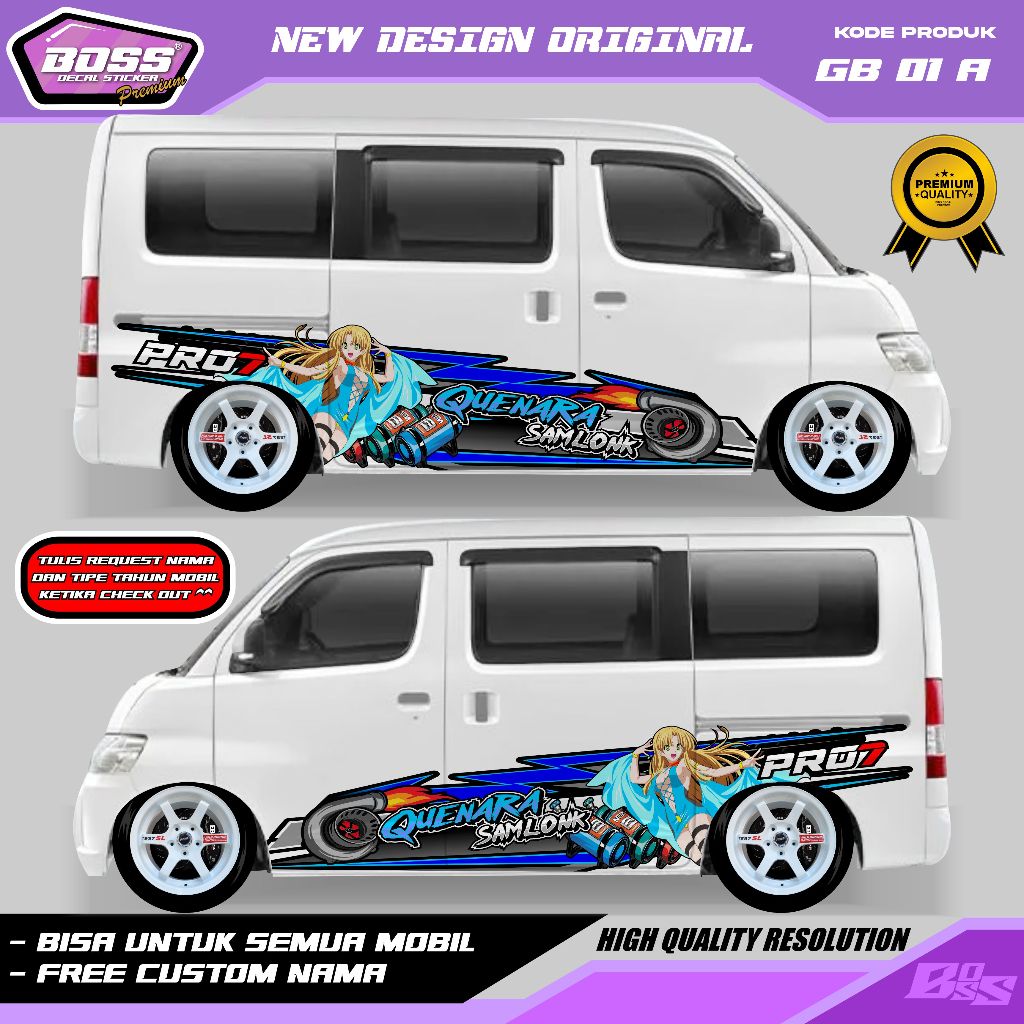 Jual GB 01 - STIKER DECAL MOBIL GRANMAX MINIBUS LUXIO BLINDVAN APV ...