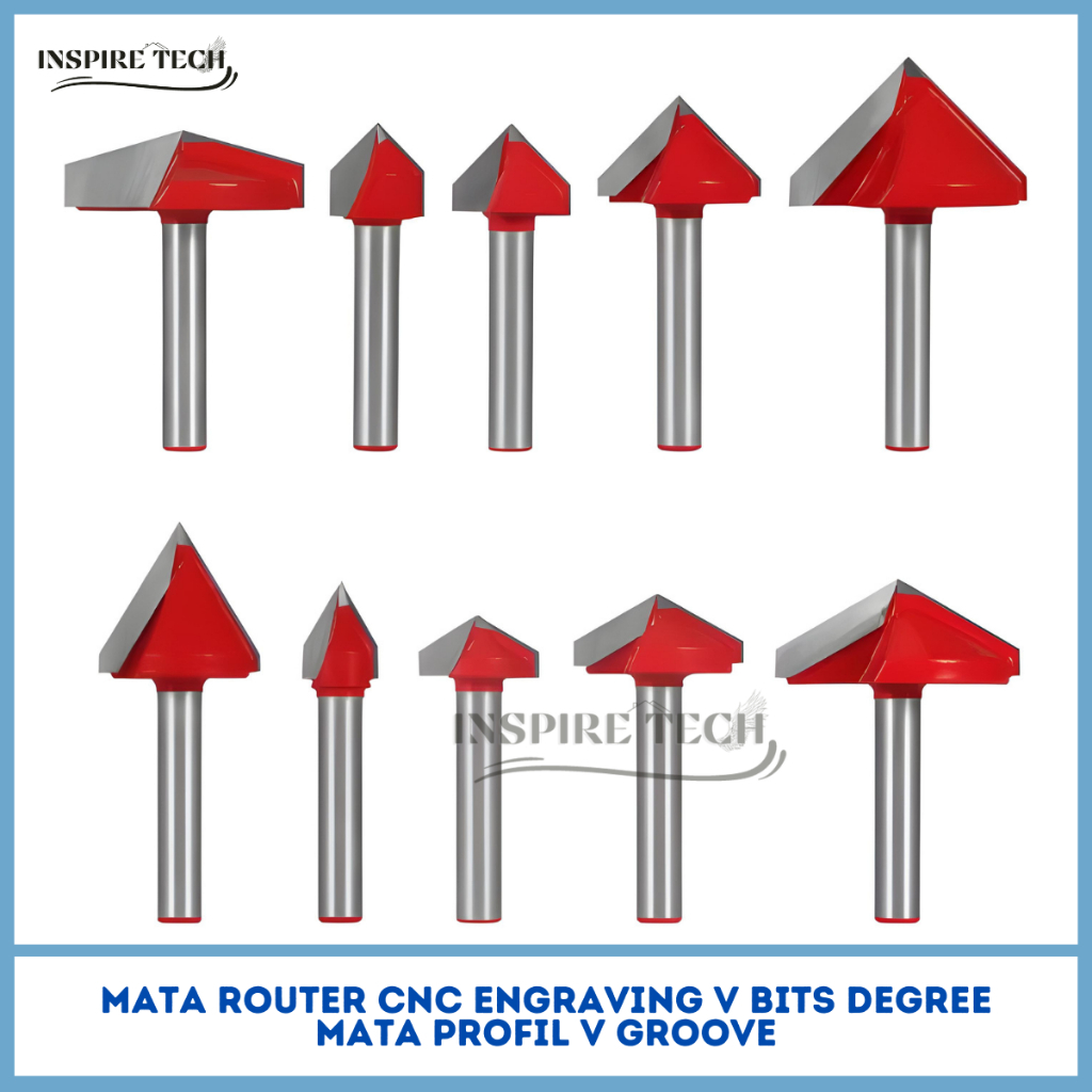 Jual Mata Router CNC Engraving V Bits degree Mata Profil V Groove 90 ...
