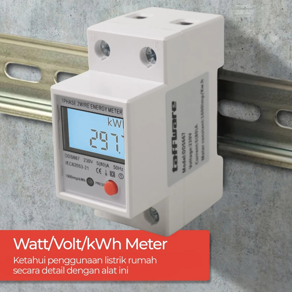 Jual Taffware KWH Alat Pengukur Listrik Layar LCD Power Voltmeter 220V ...