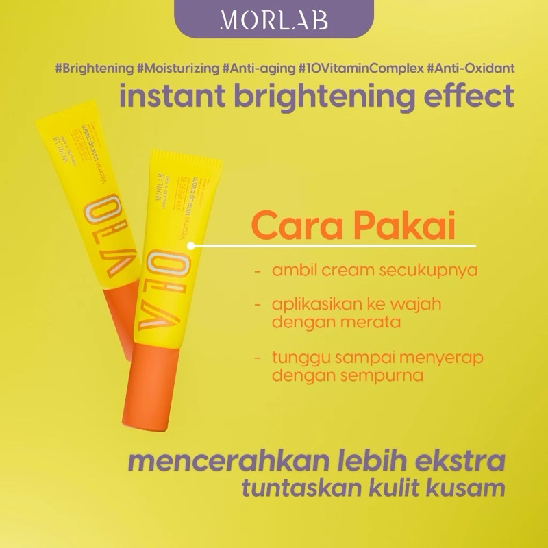Jual MORLAB-PAKET COMBO BRIGHT (V10 TONE UP CREAM +NOURISHING GLOW MIST ...