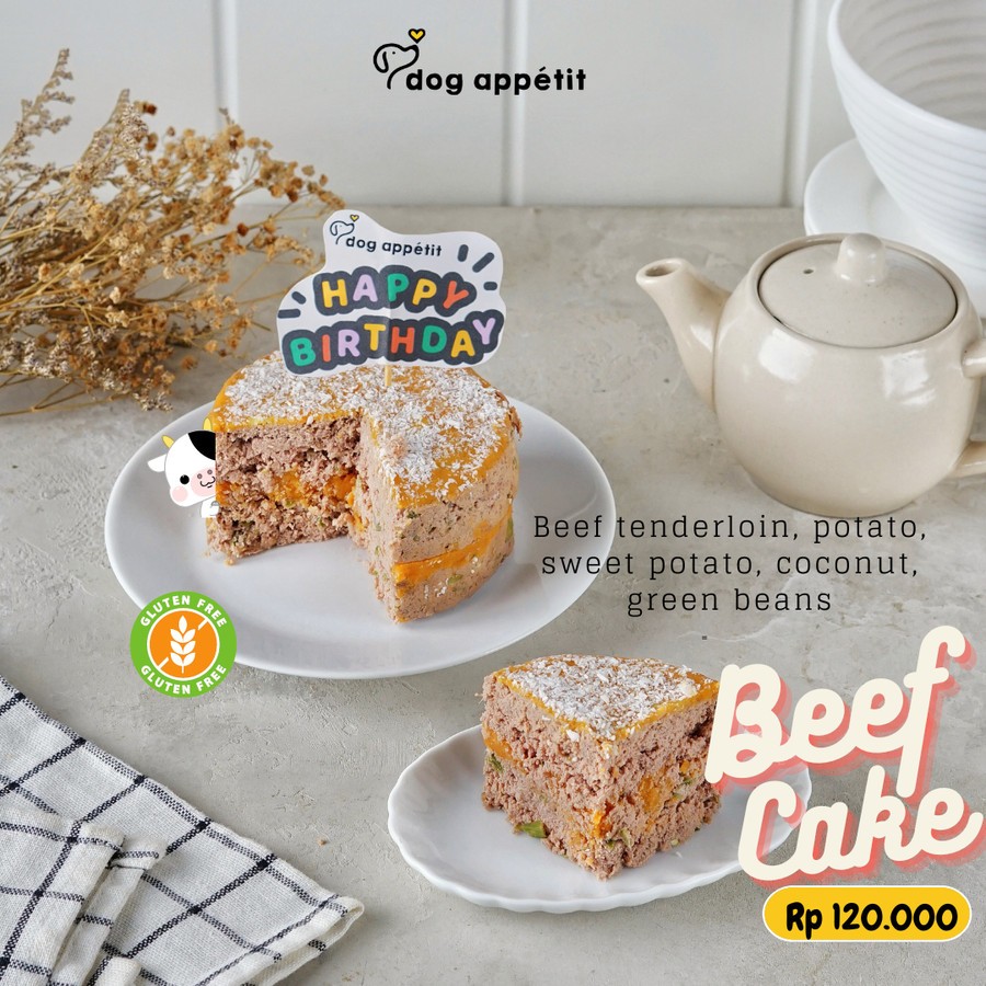 Jual DOG APPETIT - BEEF CAKE Healthy Kue Ulang Tahun Dog Food Cat ...