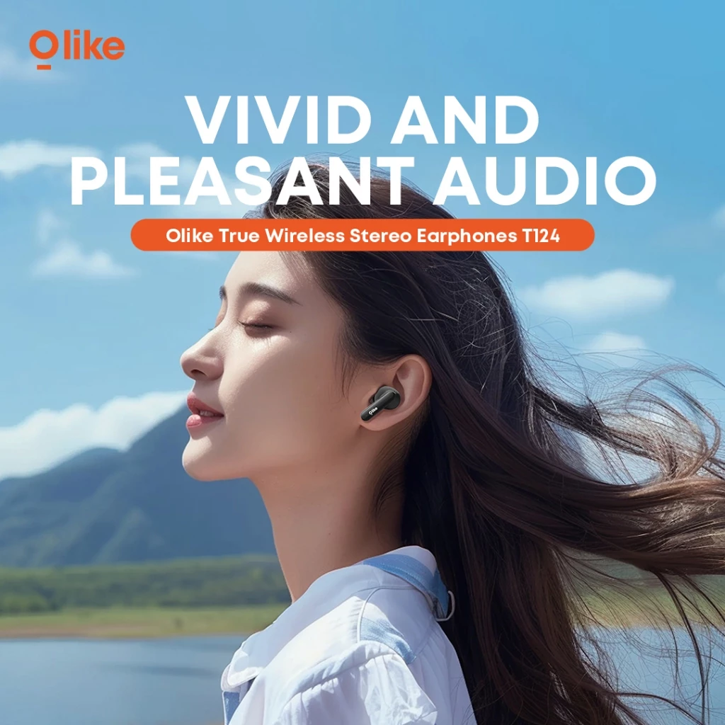 OLIKE TWS T124 Bass Max 40 Jam Playing time + LED Display Battery | Headset Bluetooth 5.3 Stereo - Garansi Resmi 1 tahun