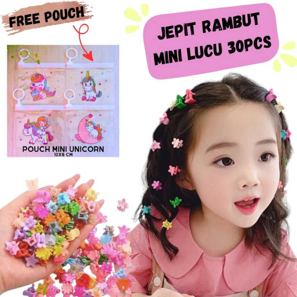 Jual Jepit Rambut Mini / Hairclip Colorful / Jepitan Rambut Anak 30pcs ...