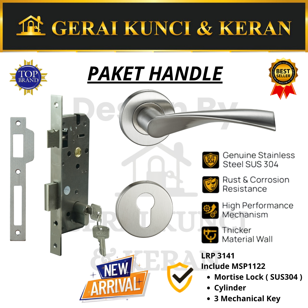 Jual PALOMA HRP LRP 3141 Gagang Pintu Door Handle Roses Set Stainless ...