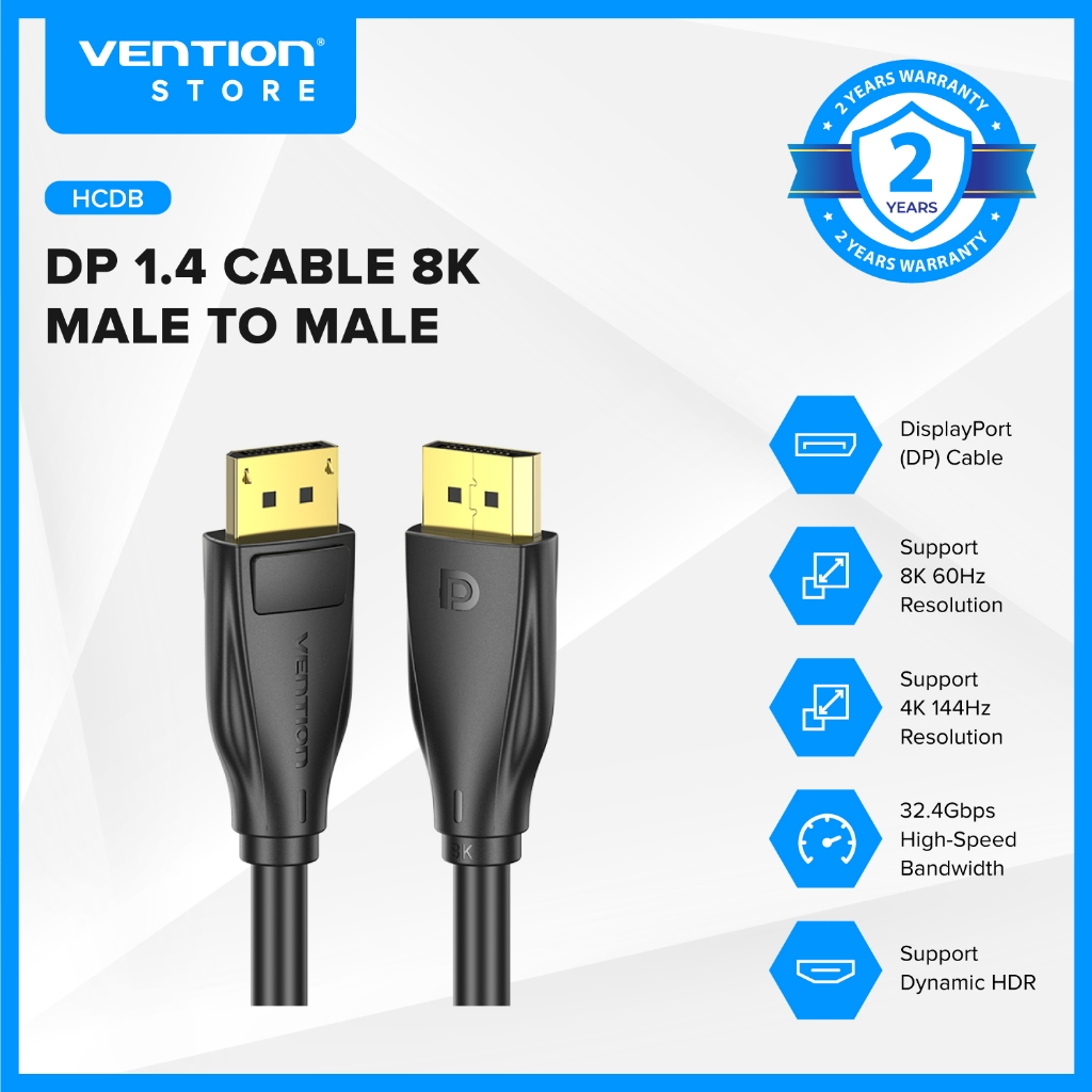 Jual Vention Kabel Display Port v2.1 Male to Male UHD 8K 4K FHD HDR ...