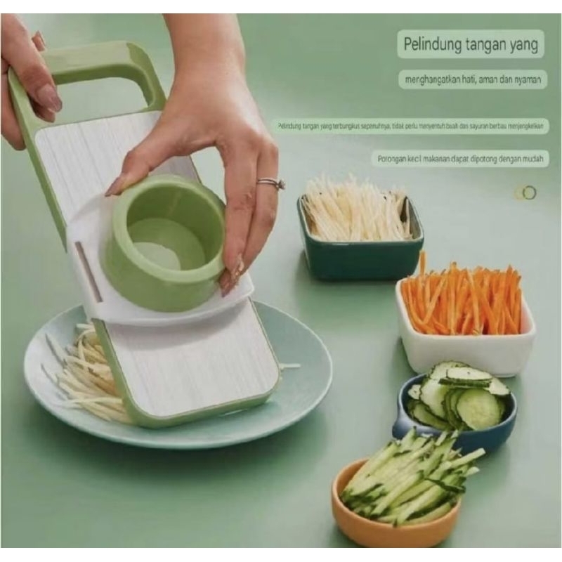 Jual VEGETABLE CUTTER STAINLESS 5in1/Parutan Stainless Steel Vegetable ...
