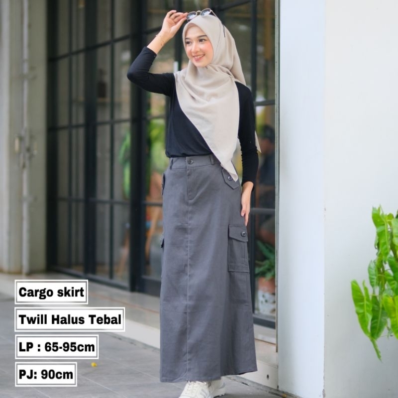 Jual Rok Kargo korean style panjang Bawahan wanita Cargo premium ...