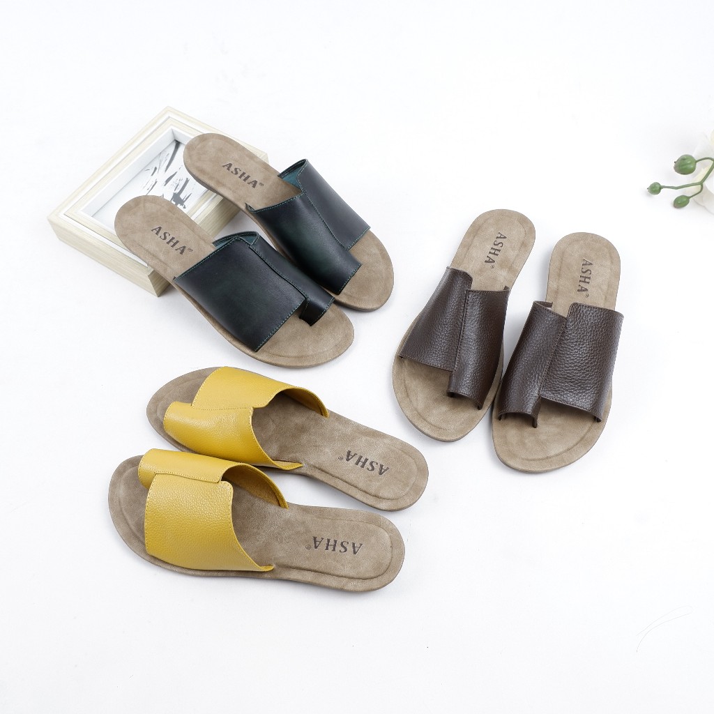 Jual DISKON 35% || Asha Leather || SDTR 08 Hijau Brash Off || Sandal ...