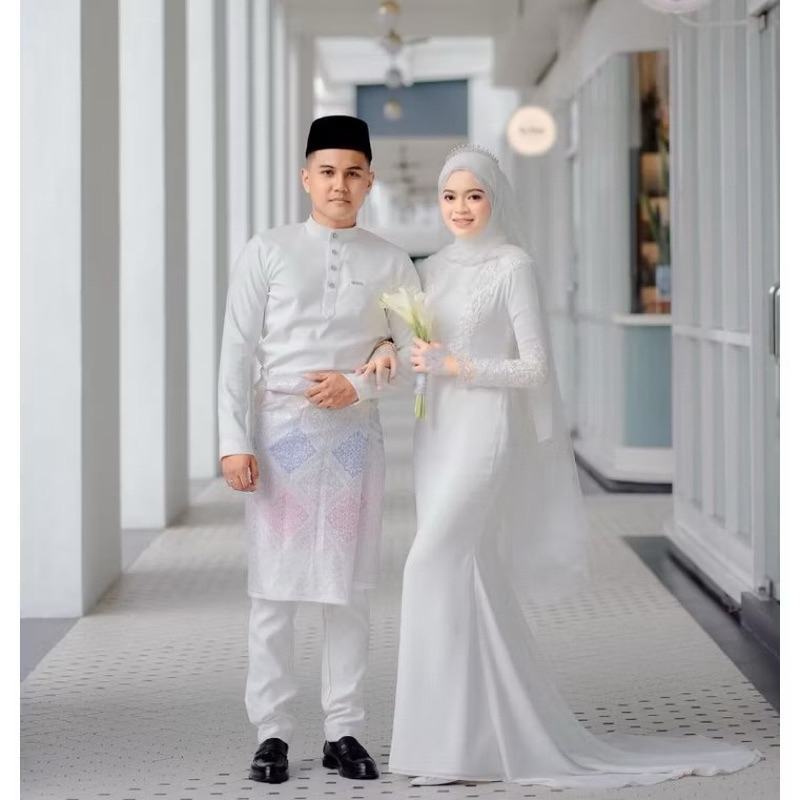 Baju dress pengantin muslimah best sale