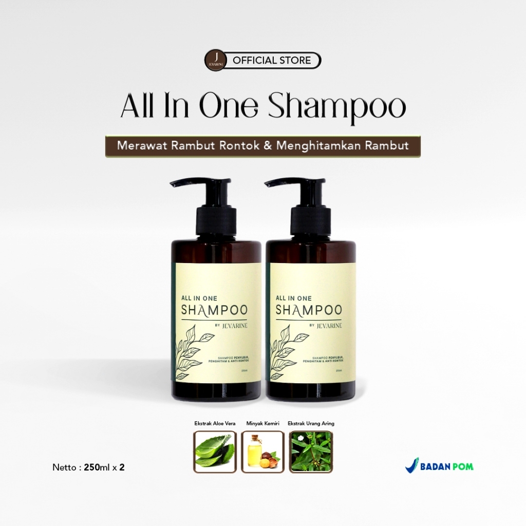 Jual Jevarine All In One Shampoo - Penyubur, Penghitam dan Anti Rontok ...