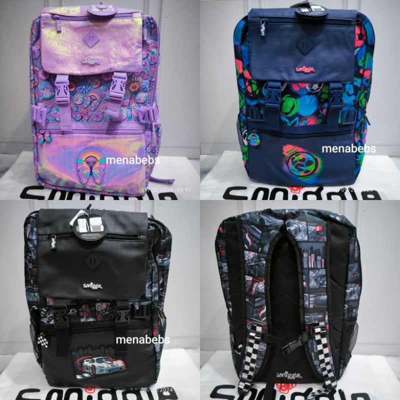 Jual Smiggle Backpack Foldover Bright Side / Epic Attachable original ...
