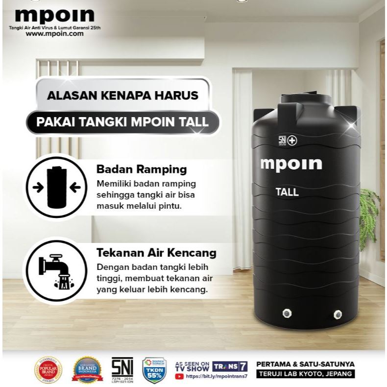 Jual TANDON AIR MPOIN TALL SERIES RAMPING /Tandon/Toren 280 600 750 900 ...