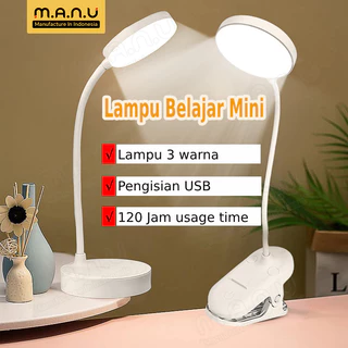 Manu Lampu Belajar Tricolour 3 Warna Lampu Meja Belajar Tempat Pulpen Baca Meja Kerja Duduk Lampu Tidur Wireless USB Rechargeable 2000mAh LED Portabel Desk Lampu