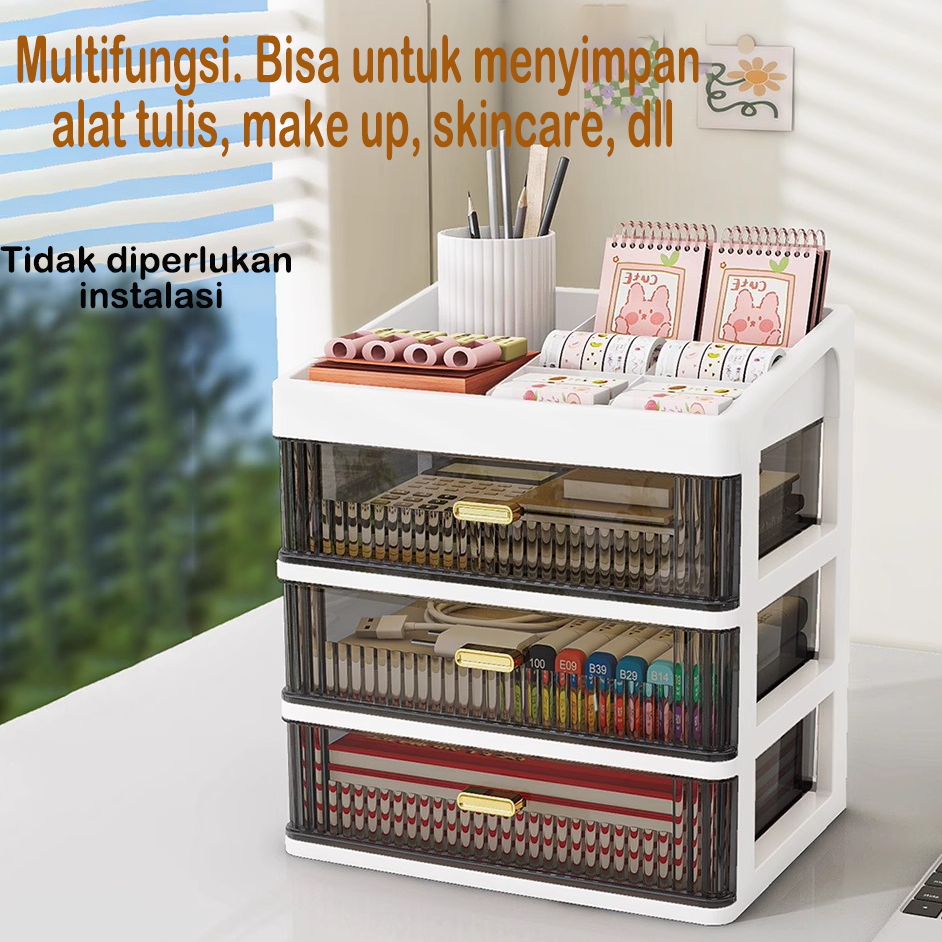 Jual rak laci plastik Kotak Penyimpanan Susun Multifungsi Tempat Make ...