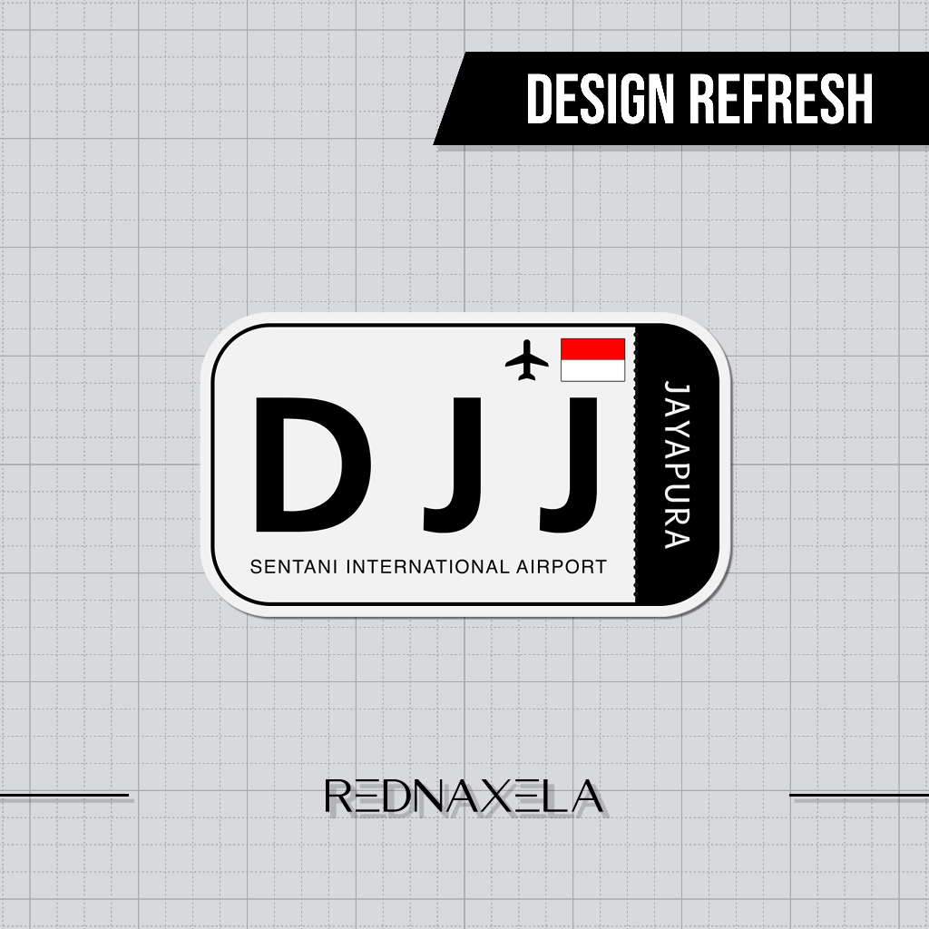 Jual Stiker Vinyl Sentani International Airport Code DJJ Sign Sticker ...