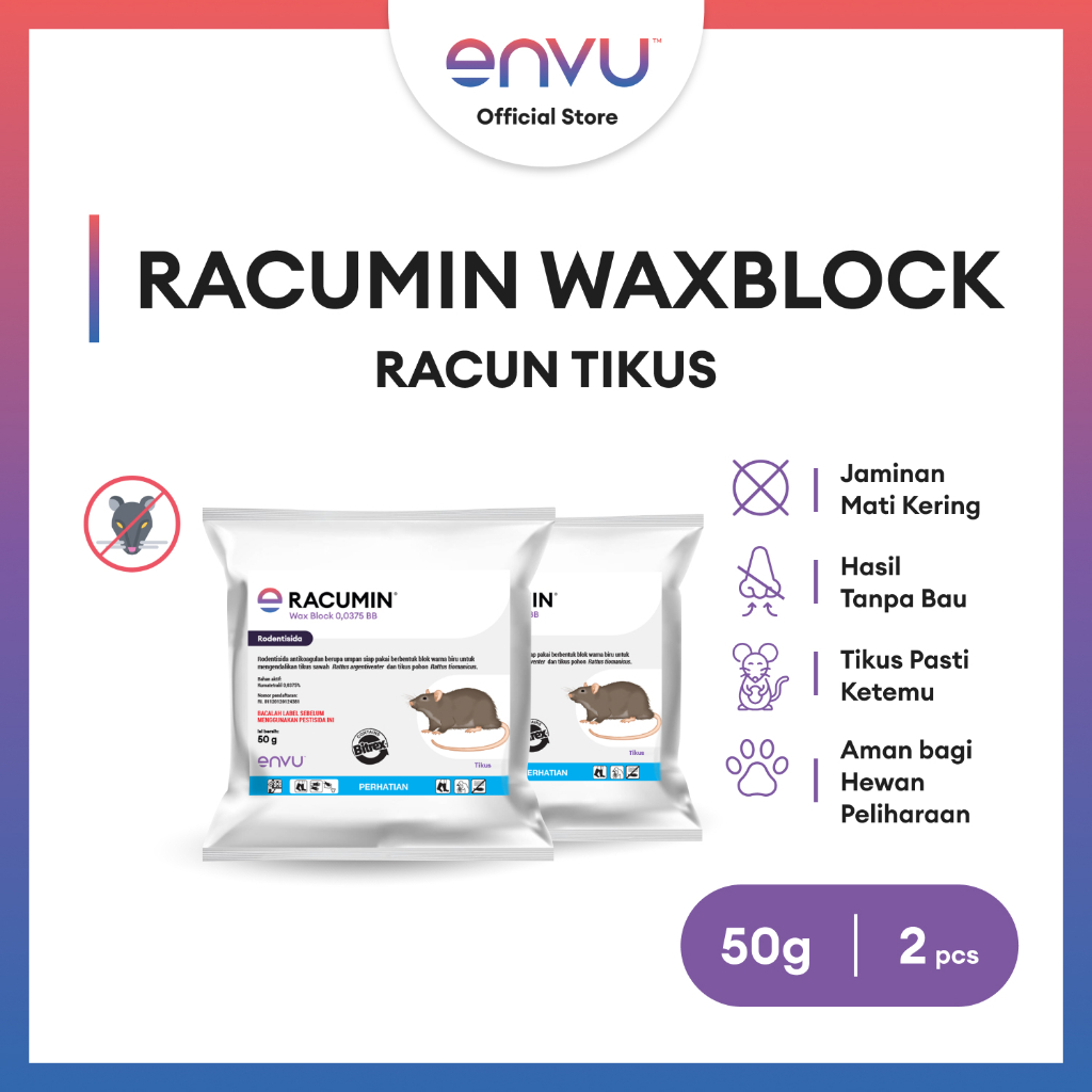 Jual Racumin WaxBlock 50g - Racun Tikus Ampuh (2Pcs) | Shopee Indonesia