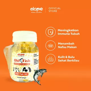 ELOPE Oh Fish Cod Oil Minyak Ikan Vitamin Bulu Hewan Kucing Anjing 100/60 butir