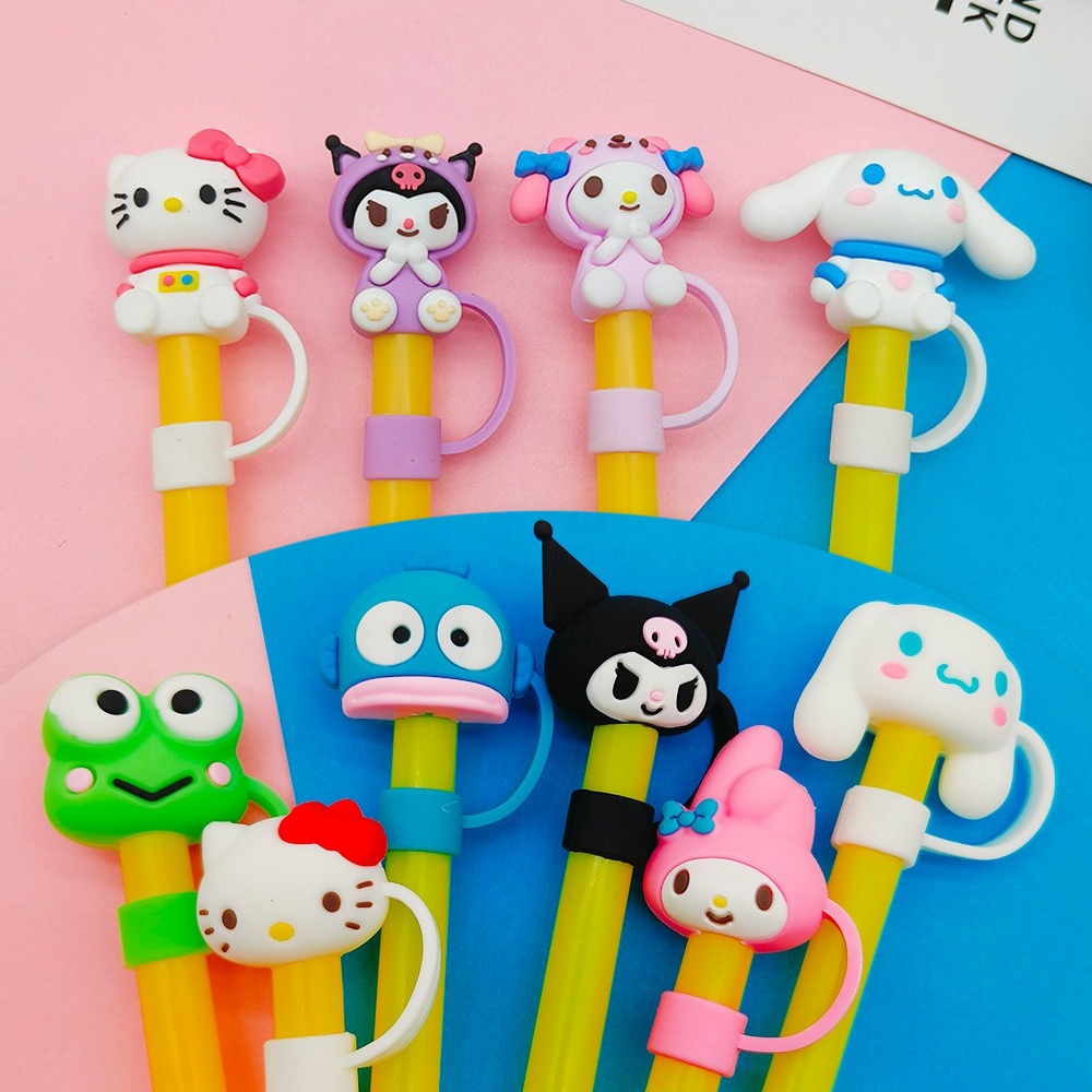 Jual Silikon 1 PCS Lucu 10mm Kartun sanrio Kuromi Kitty Straw Plug ...