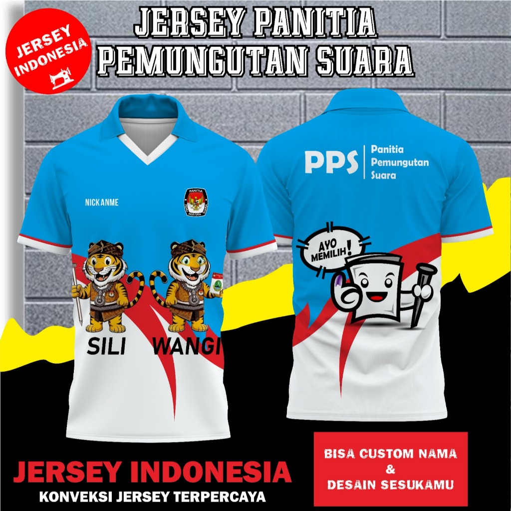 Jual Jersey PPS KPPS Pilkada 2024 Free Custom Nama dan ganti Maskot ...