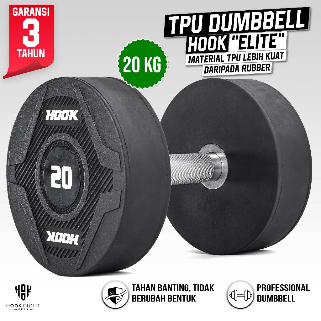 Jual Dumbbell Hook 20 kg Hook Alat Fitnes Home Gym Dumble Barble Angkat ...