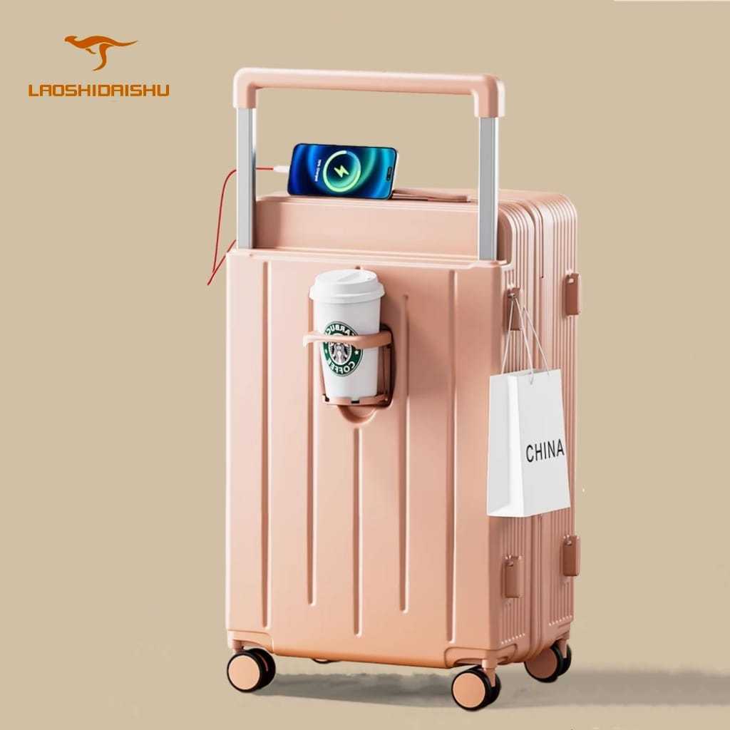 Jual Laoshidaishu Koper Troli Lebar Wanita 2025 Casing Kata Sandi ...
