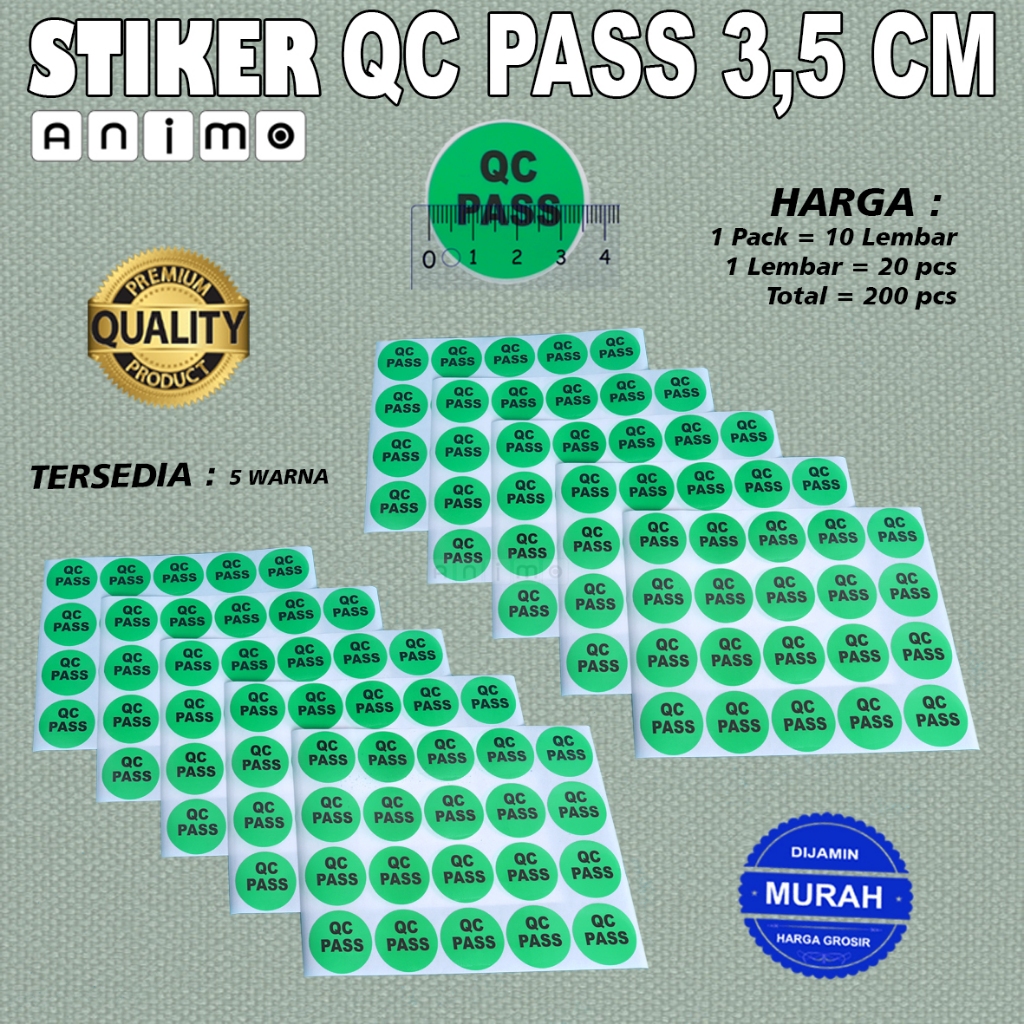 Jual STIKER Bulat QC PASS 35 mm - QC PASS Lembaran - Quality Control ...
