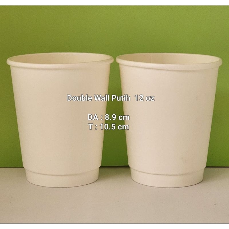 Jual Papercup 12 oz Double Wall Putih (1 Slop isi 25 pcs) | Shopee ...