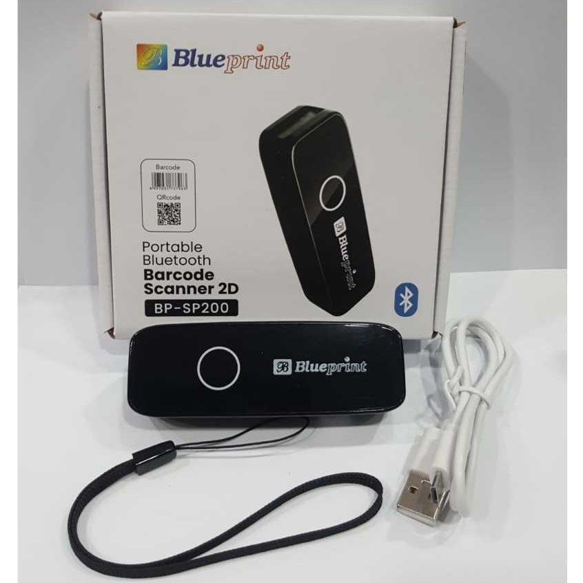 Jual Mini Barcode Scanner Portable 2D SP200 BLUEPRINT - USB Bluetooth ...
