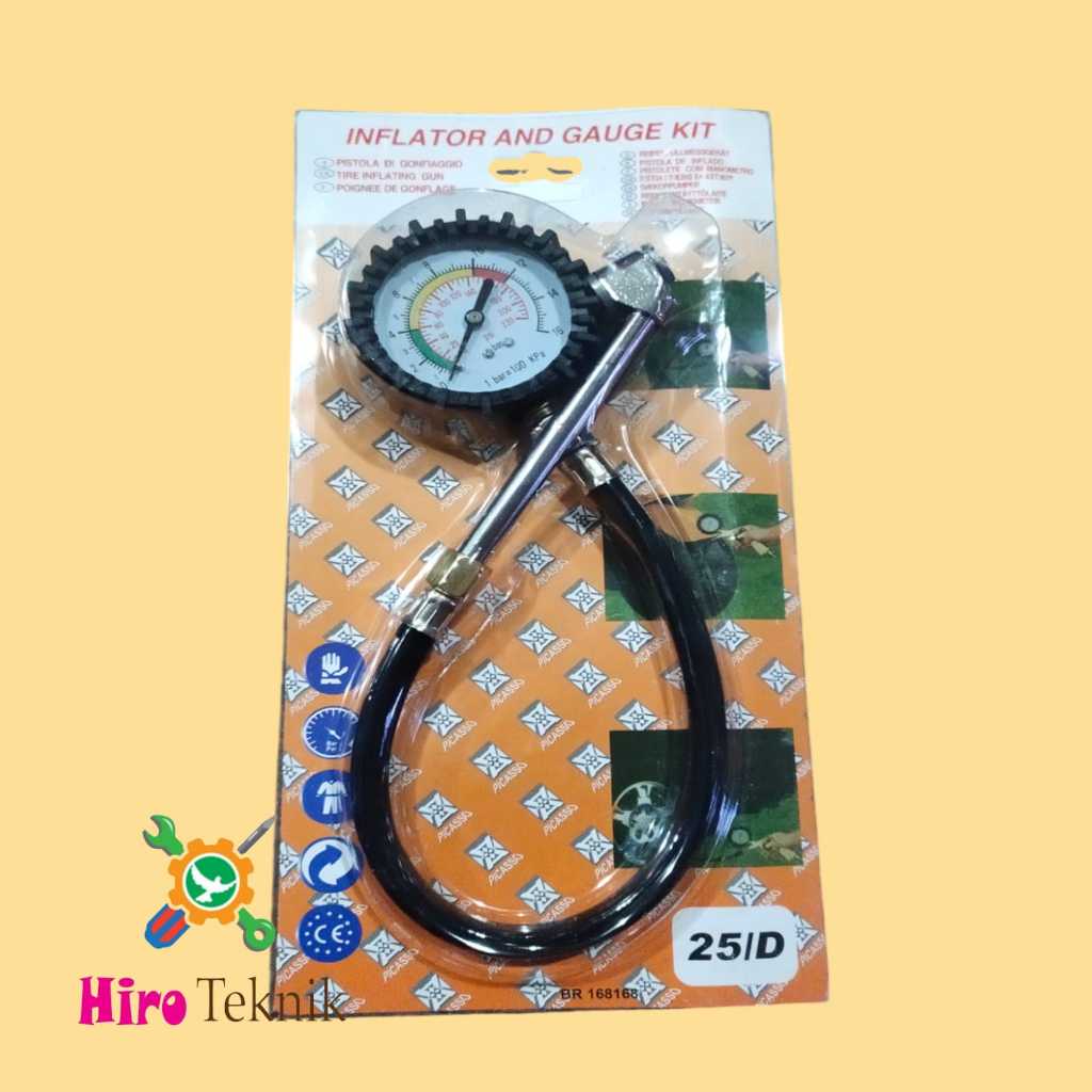 Jual ALAT PENGUKUR TEKANAN ANGIN BAN AIR TYRE TIRE INFLATOR GAUGE KIT ...