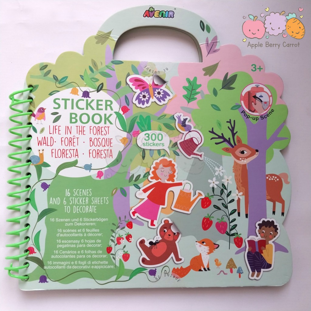 Jual Avenir Sticker book Forest Life in the forest 300 stickers buku ...