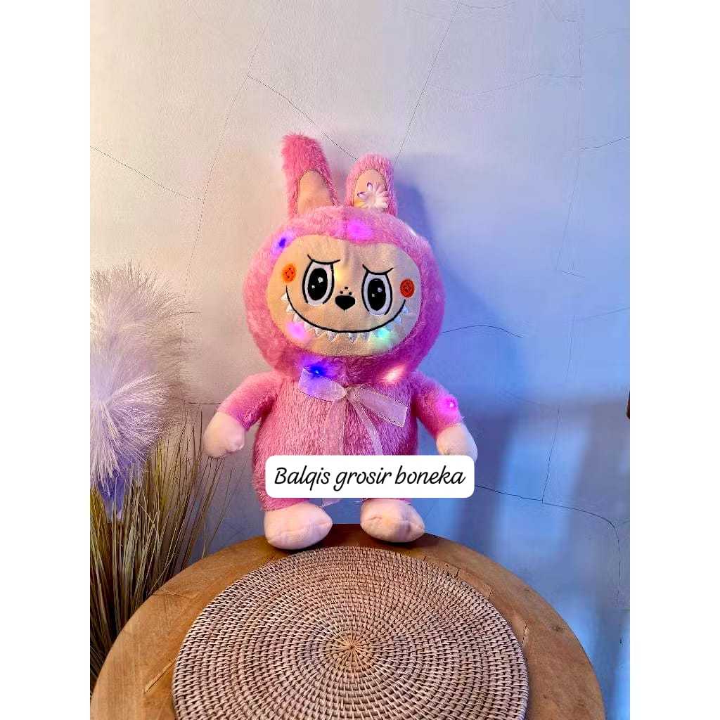 Jual Boneka Labubu The Monster yang Viral ukuran 45cm Nyala Lampu LED ...