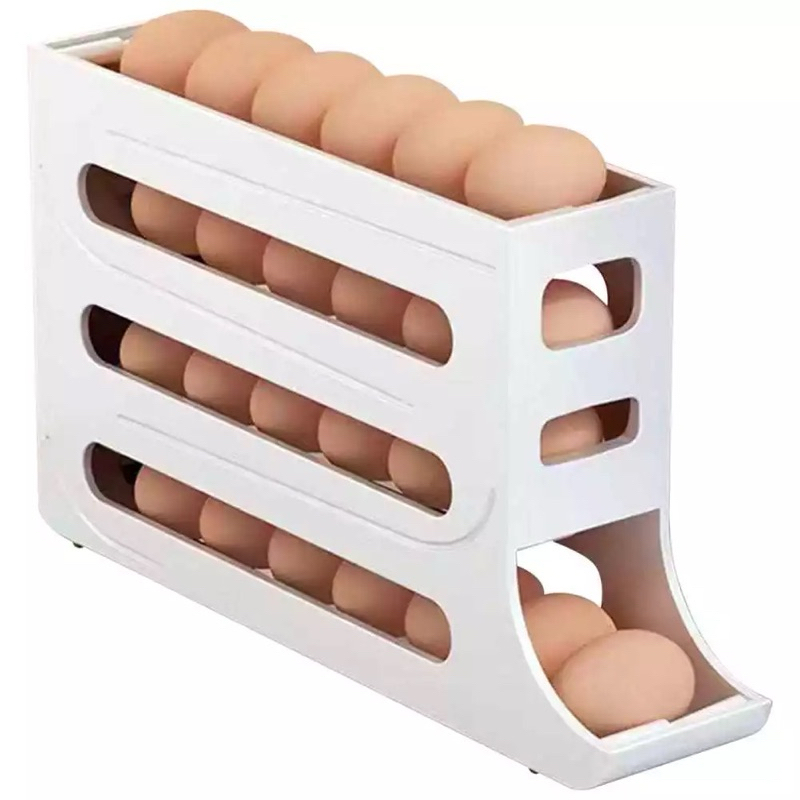 Jual Rak Telur 4 Tingkat Warna Putih Aesthetic | Penyimpanan Telur ...