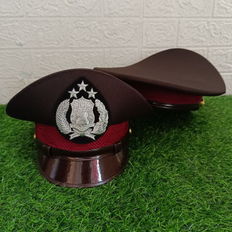 Jual TOPI PET PDU Bintara POLRI / TOPI PET Coklat Bintara Polisi / Topi ...