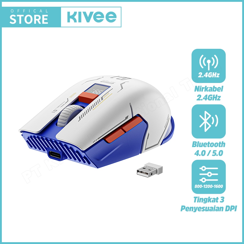 Jual （HOT）KIVEE Mouse Gaming Wireless Bluetooth5.0 Portabel