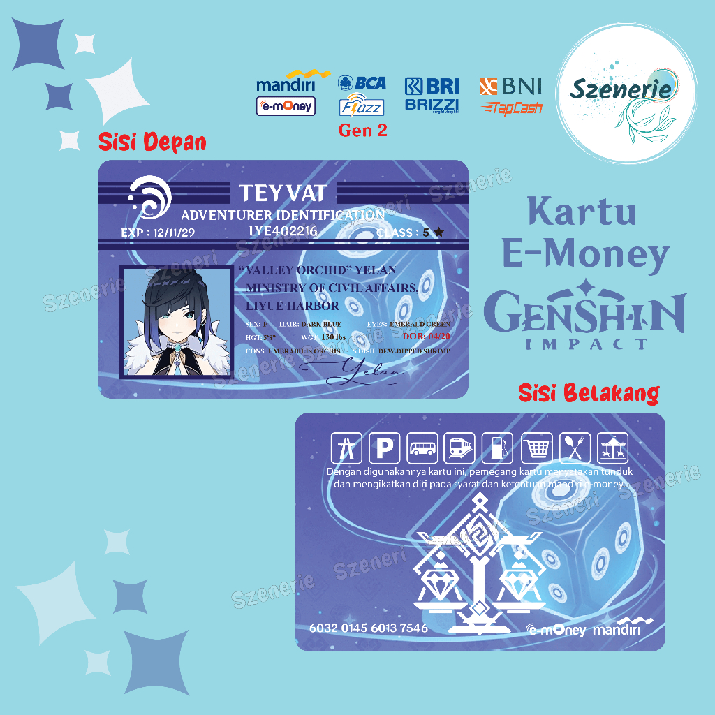 Jual [szenerie] Emoney Custom Flazz gen 2 Genshin Impact Adventur ...