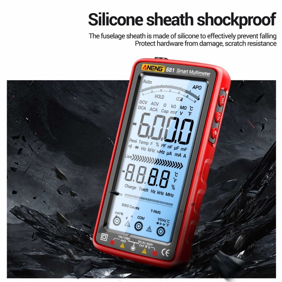 Jual Smart Multimeter LCD Big Screen Recharge 1200mAH Non Contact NCV ...