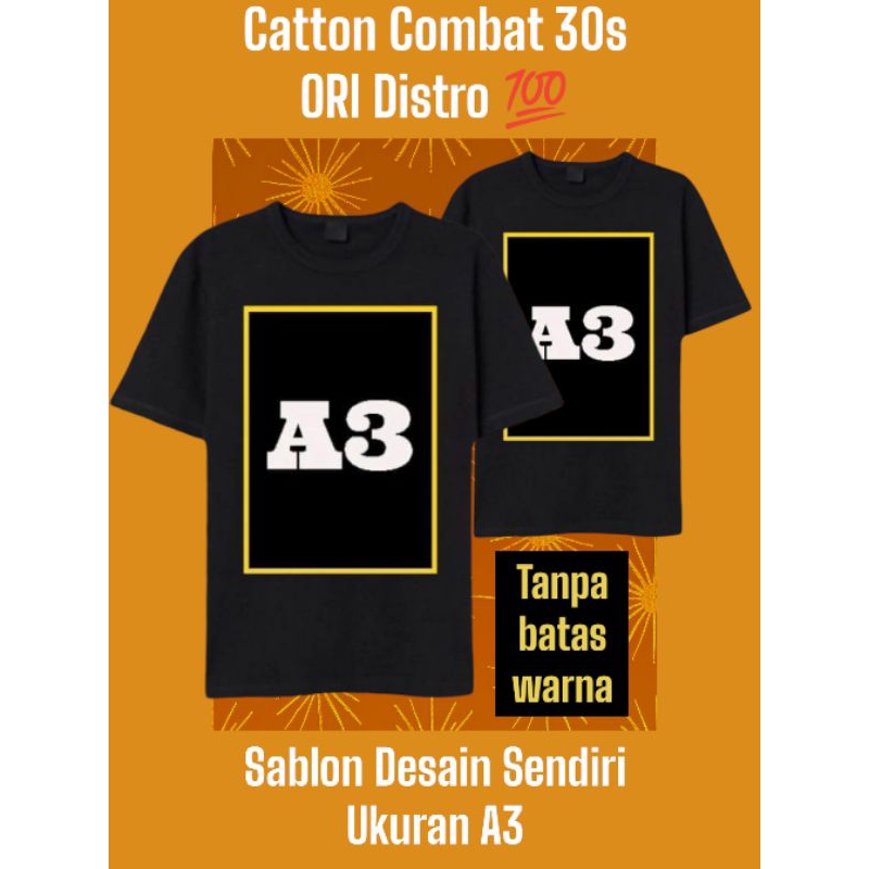 Jual KAOS SABLON CUSTOM A3 LOGO DTF SATUAN | SABLON SUKA SUKA | KAOS ...