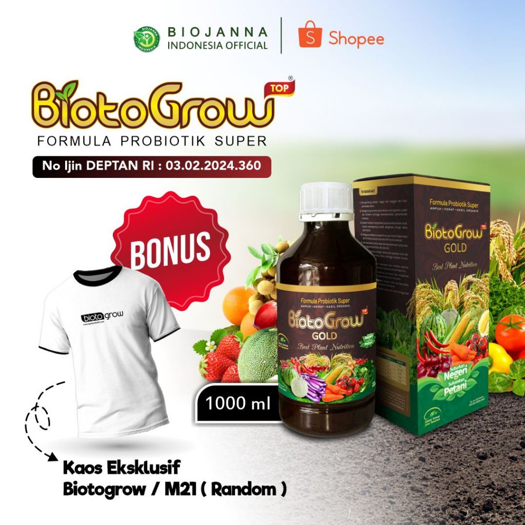 Jual BiotoGrow Pupuk Probiotik Organik Multiguna (1 Liter) | Shopee ...