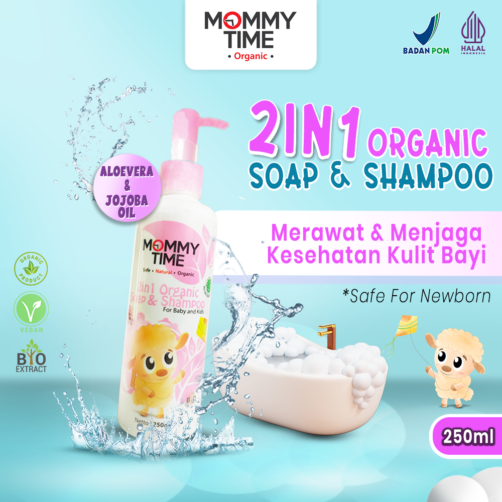 Jual Shampoo Kids & baby Organic MOMMY TIME 2in1 Sampo Mandi Bayi dan