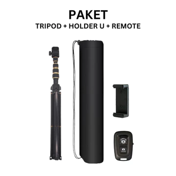 Tripod 2 In 1 Metal 2.1 Meter New Version Besi Tongsis Stand HP Kamera Foto Video Live Streaming