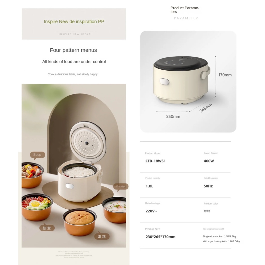 Jual LUNALIFE Smart Rice Cooker 2L Multifungsi Masak Nasi/Sop/MPASI ...