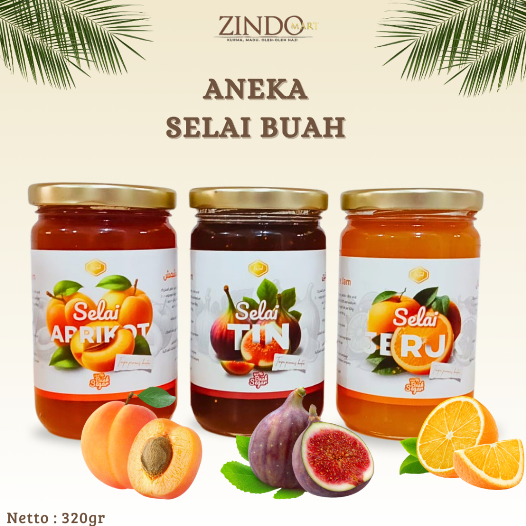 Jual ANEKA SELAI BUAH - SELAI APRIKOT, SELAI TIN, SELAI JERUK 320GR ...