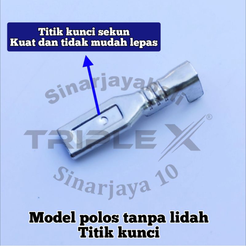 Jual skun kecil 2,8 sekun terminal pipih pin konektor 2.8 gepeng kabel ...