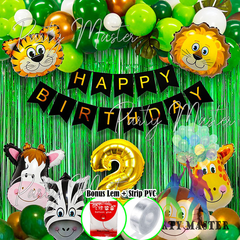 PartyMaster Paket Dekorasi Ulang Tahun Jungle Hewan / Set dekorasi ultah Animal
